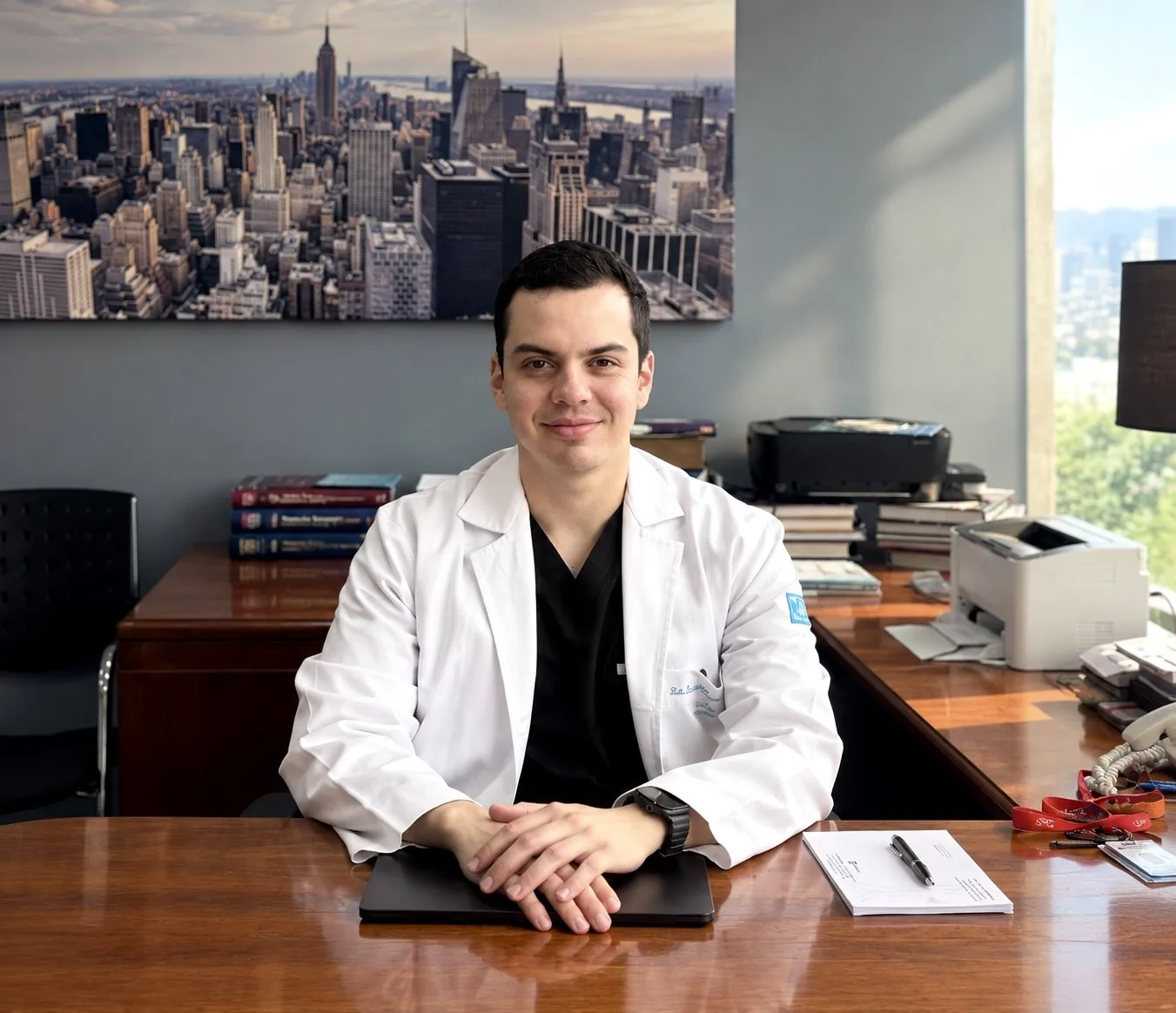 Dr. Luis H. Arzola Flores, angiólogo, en su consultorio de Médica Sur, Tlalpan